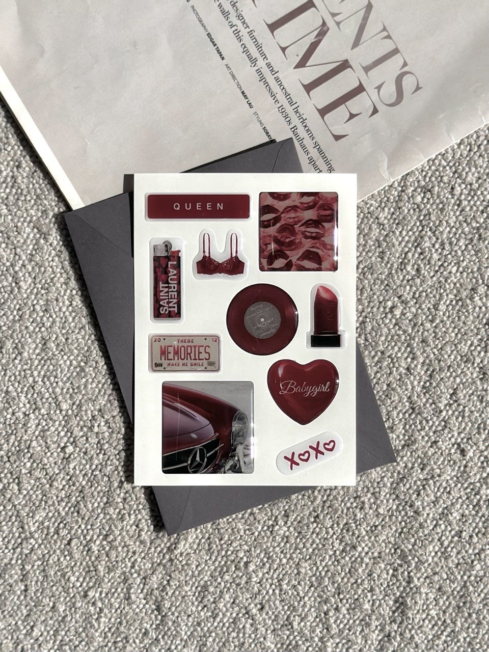 Об'ємний 3D стікерпак "Burgundy"
