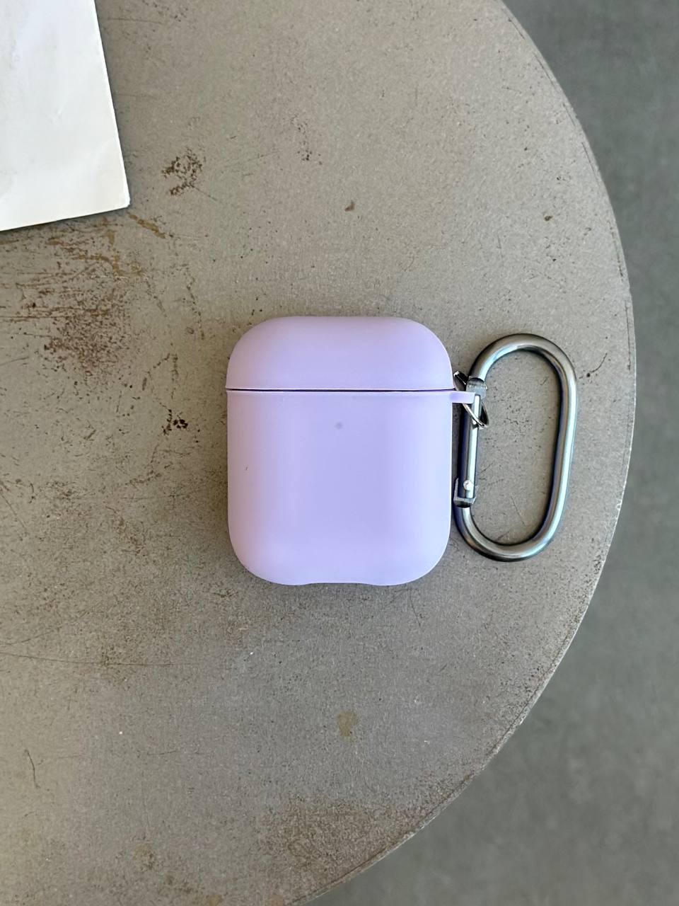Чохол на AirPods 1 / 2 із мікрофіброю та карабіном Lilac Purple (14)
