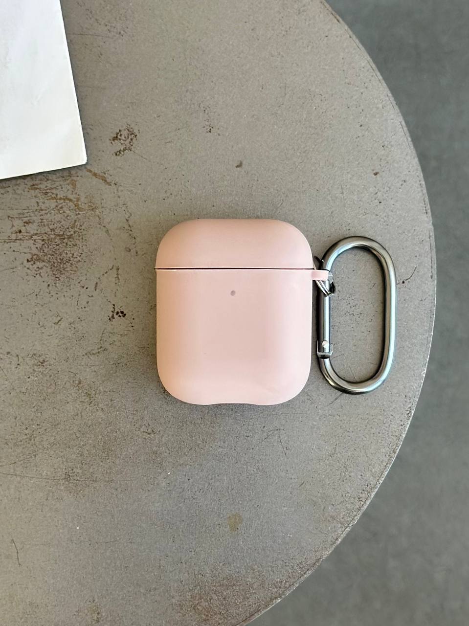 Чохол на AirPods 1 / 2 із мікрофіброю та карабіном Pink Sand (07)