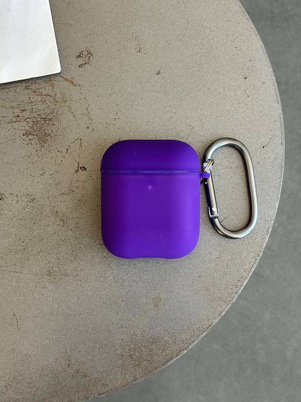 Чохол на AirPods 1 / 2 із мікрофіброю та карабіном Purple (11)