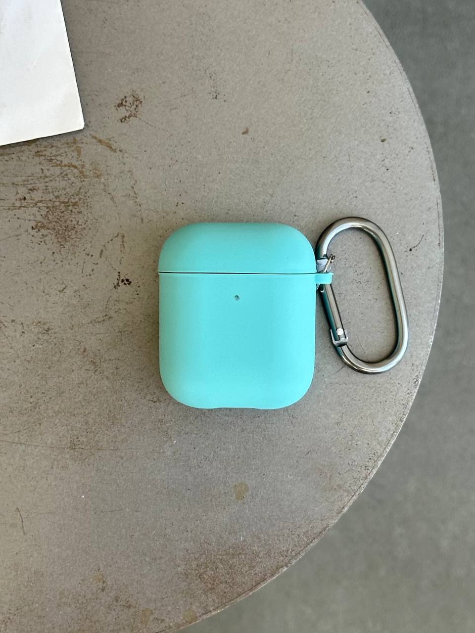 Чохол на AirPods 1 / 2 із мікрофіброю та карабіном Sea Blue (18)