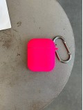 Чохол на AirPods 1/2 із мікрофіброю та карабіном Shiny Pink (09)