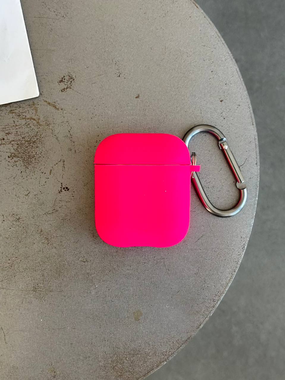Чохол на AirPods 1 / 2 із мікрофіброю та карабіном Shiny Pink (09)