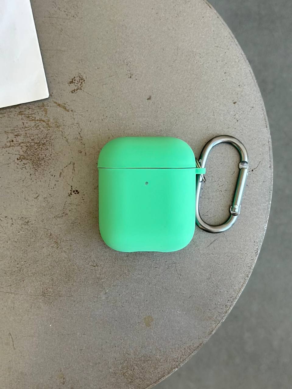 Чохол на AirPods 1 / 2 із мікрофіброю та карабіном Spearmint (17)