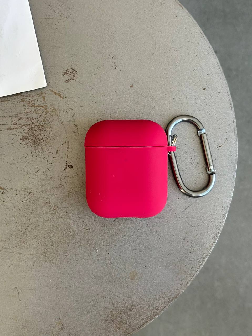 Чохол на AirPods 1 / 2 із мікрофіброю та карабіном Wine Red (21)
