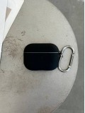 Чохол на AirPods Pro 3 із мікрофіброю та карабіном Black (01)