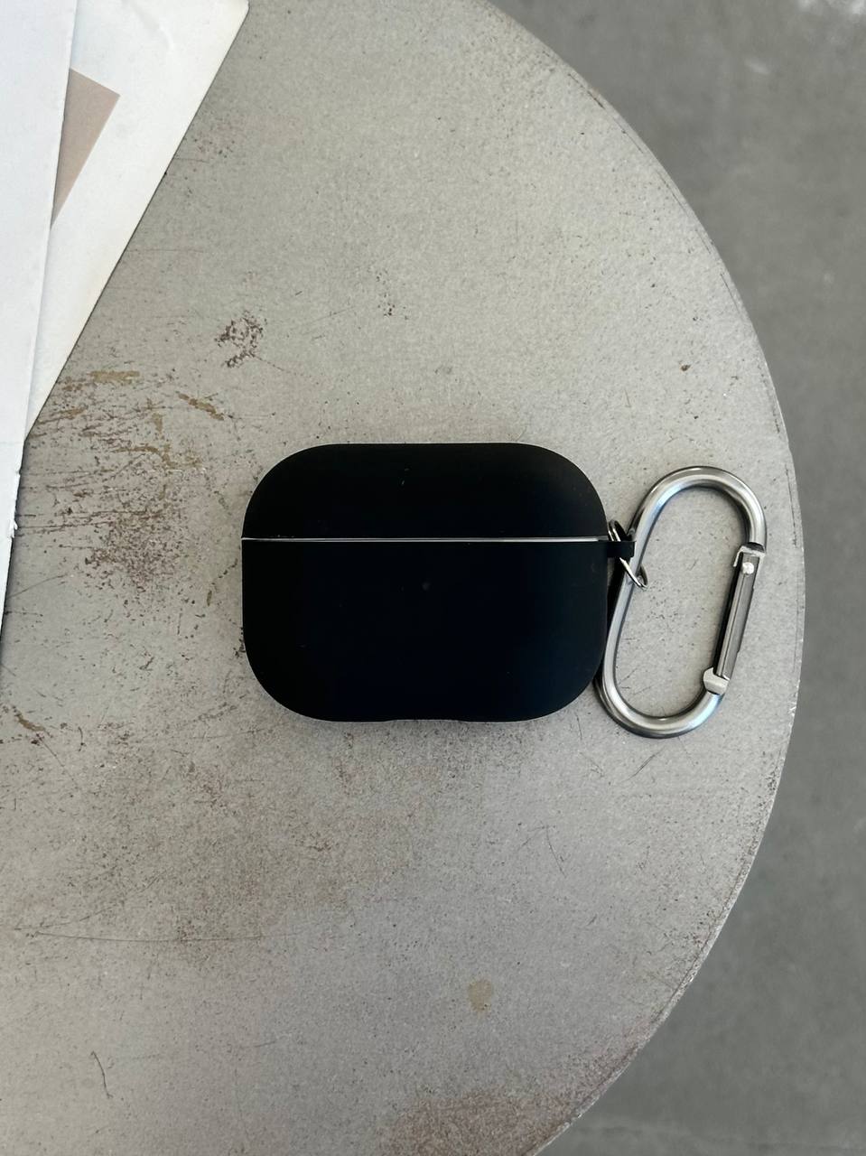 Чохол на AirPods Pro 3 із мікрофіброю та карабіном Black (01)