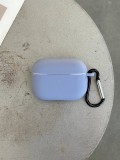 Чохол на AirPods 3 силіконовий із карабіном Lavander Grey (11)