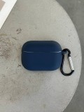 Чохол на AirPods 3 силіконовий із карабіном Midnight Blue (01)