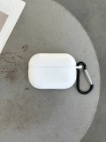 Чохол на AirPods 3 силіконовий із карабіном White (02)