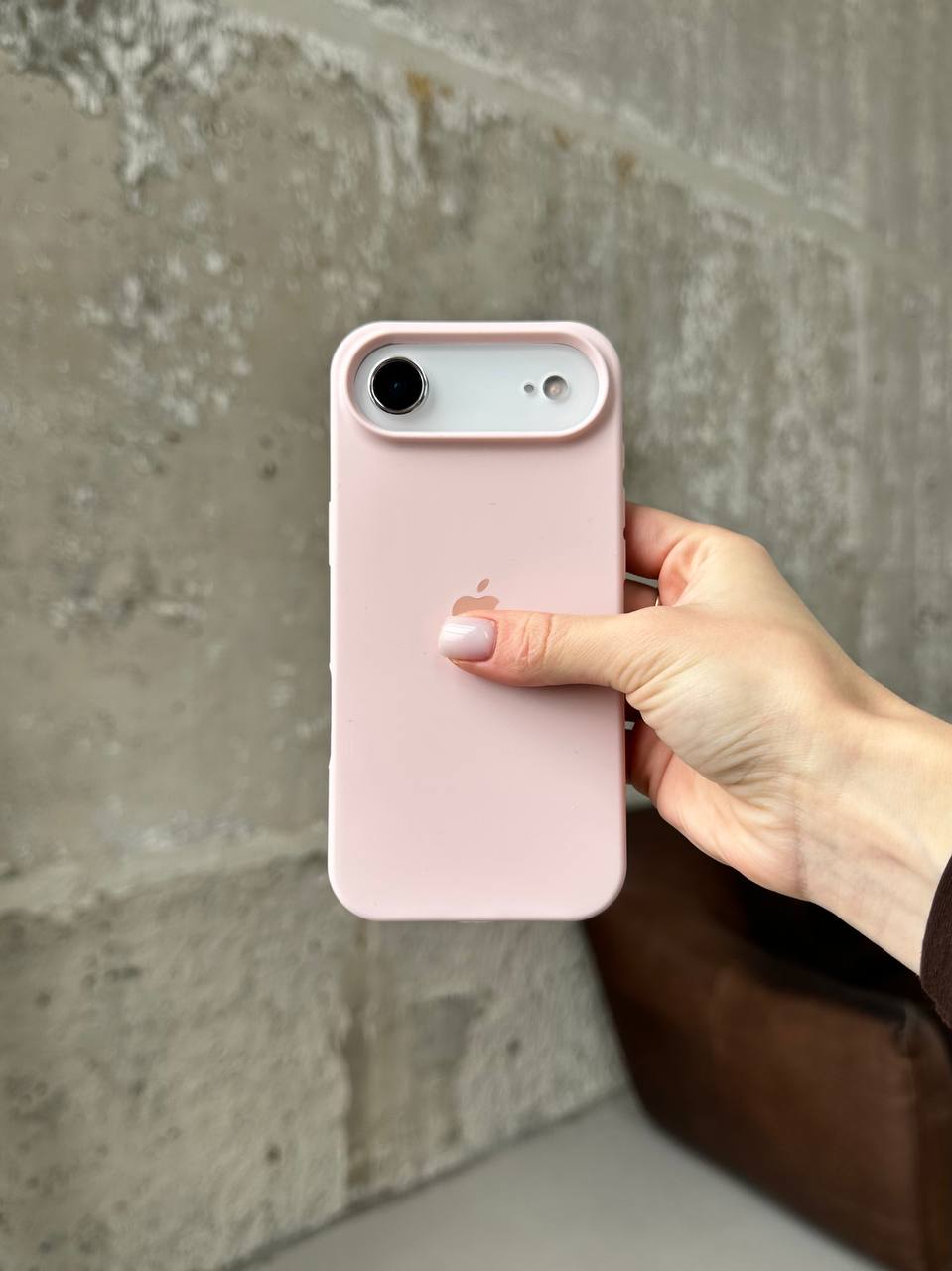Чохол Silicone case з відкритою камерою на iPhone 17 Air Chalk Pink (27)