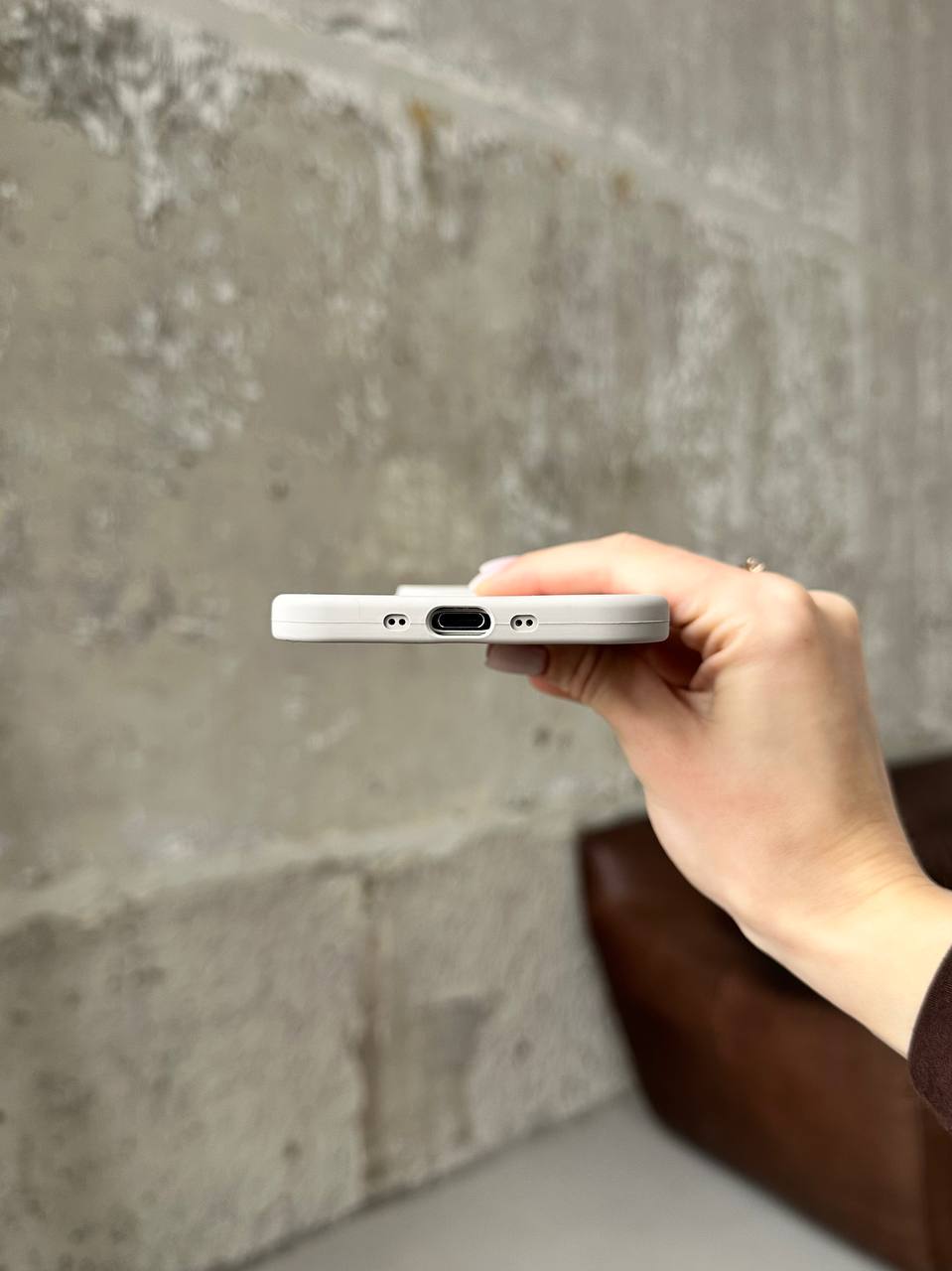 Чохол Silicone case з відкритою камерою на iPhone 17 Air Stone (15)