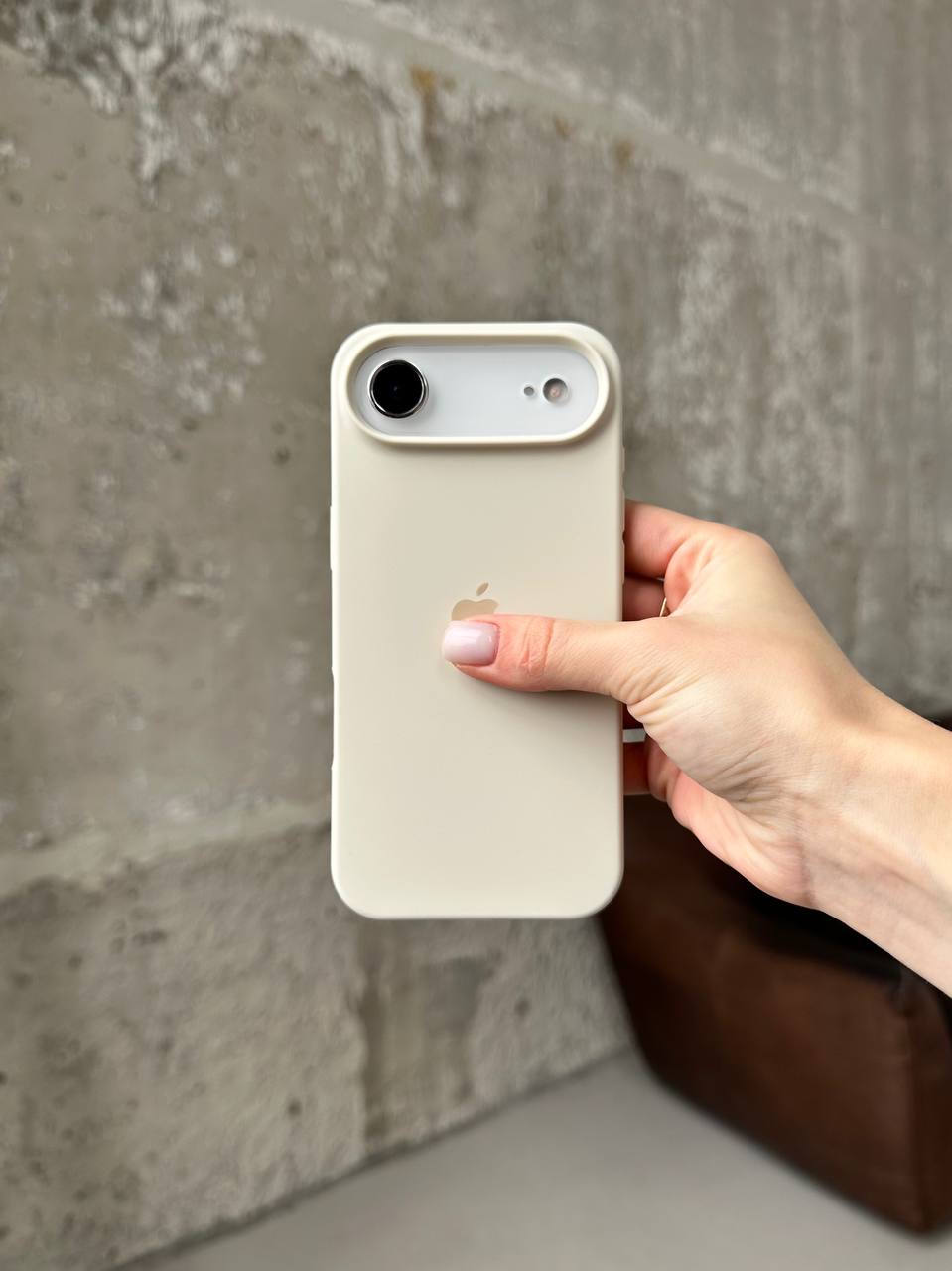 Чохол Silicone case з відкритою камерою на iPhone 17 Air Beige (16)