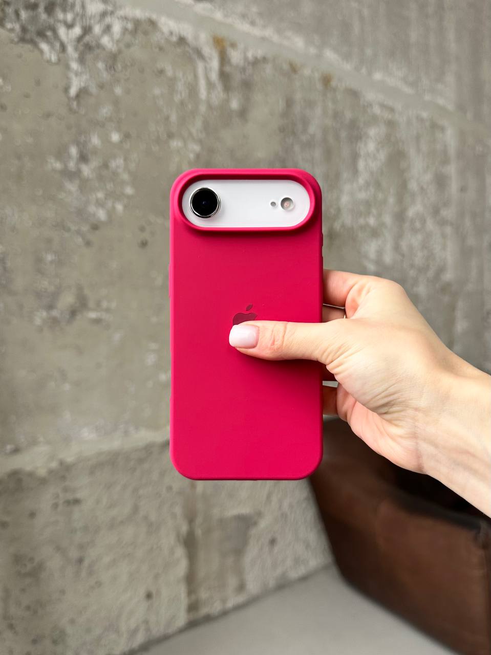 Чохол Silicone case з відкритою камерою на iPhone 17 Air Wine Red (02)