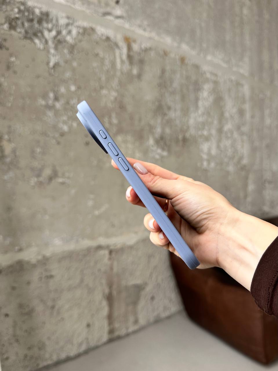 Чехол Silicone case с открытой камерой на iPhone 17 Air Lavander Grey (17)