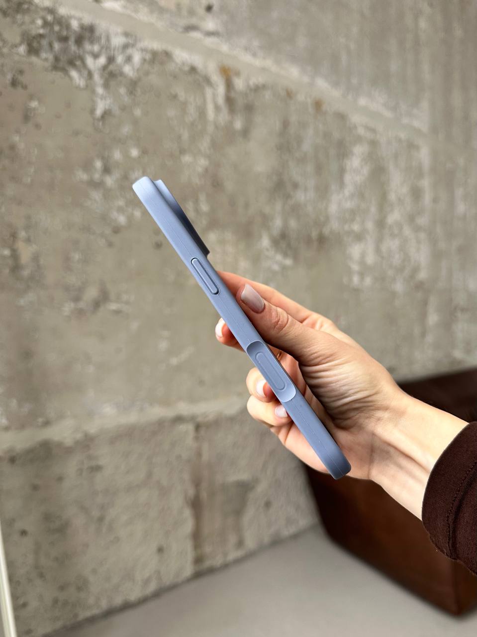 Чехол Silicone case с открытой камерой на iPhone 17 Air Lavander Grey (17)
