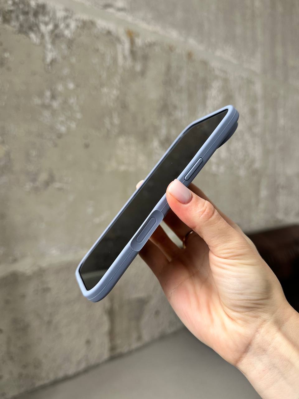 Чехол Silicone case с открытой камерой на iPhone 17 Air Lavander Grey (17)