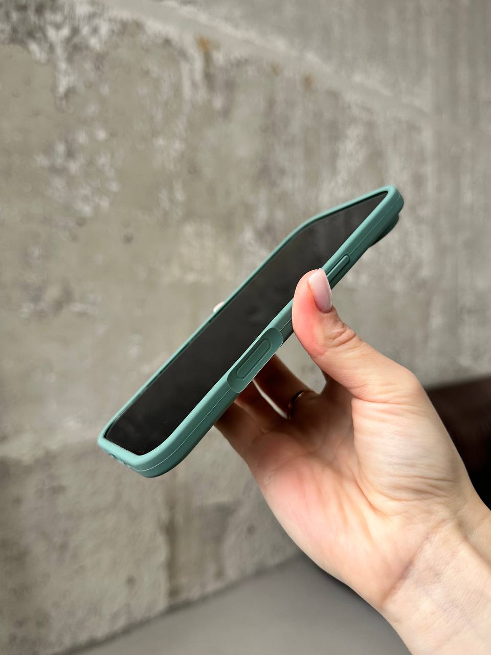 Чехол Silicone case с открытой камерой на iPhone 17 Air Pine Green (36)