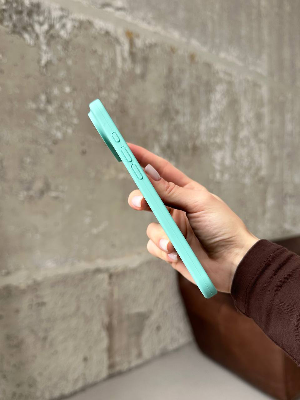 Чехол Silicone case с открытой камерой на iPhone 17 Air Sea Blue (10)
