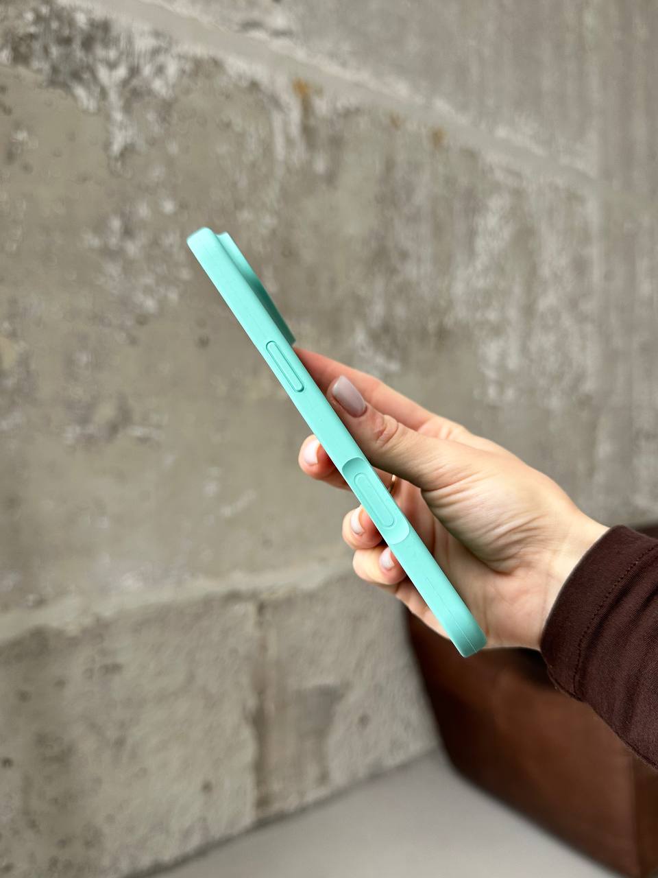 Чехол Silicone case с открытой камерой на iPhone 17 Air Sea Blue (10)