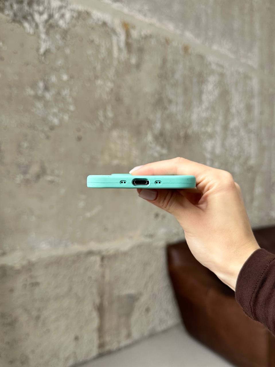 Чехол Silicone case с открытой камерой на iPhone 17 Air Sea Blue (10)