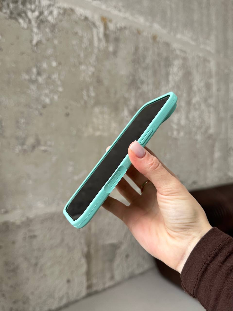 Чехол Silicone case с открытой камерой на iPhone 17 Air Sea Blue (10)