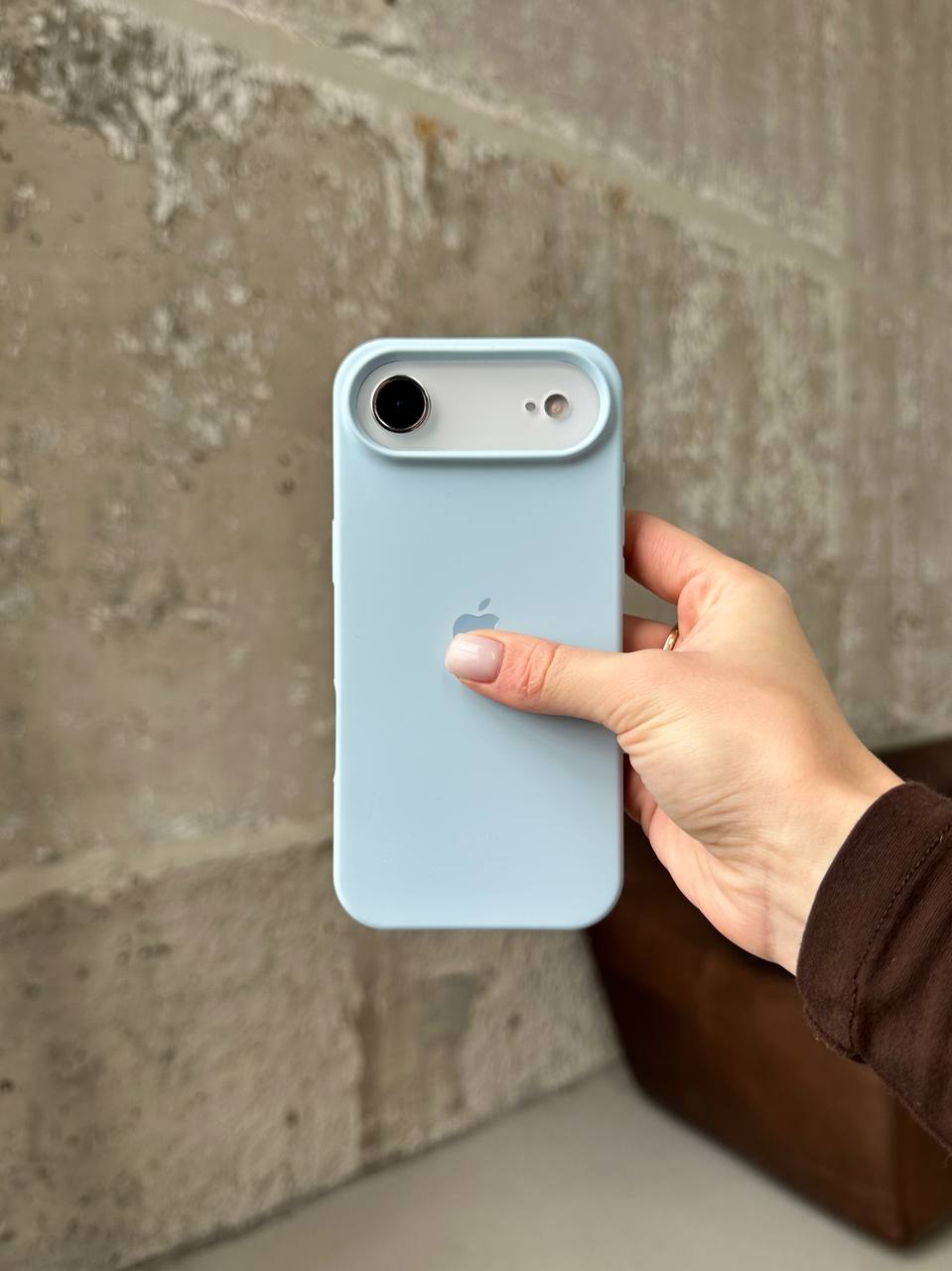 Чохол Silicone case з відкритою камерою на iPhone 17 Air Sky Blue (33)