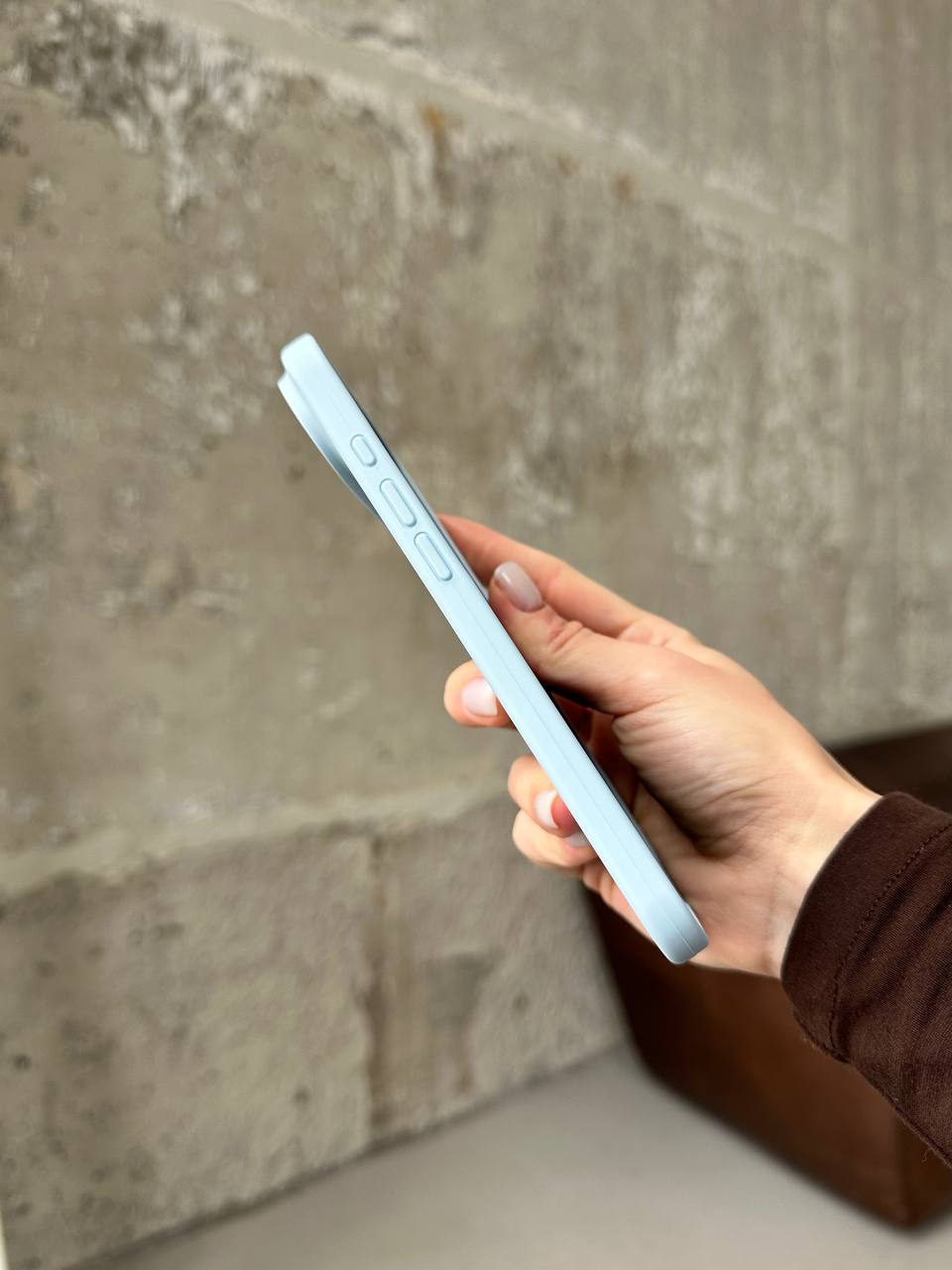 Чехол Silicone case с открытой камерой на iPhone 17 Air Sky Blue (33)