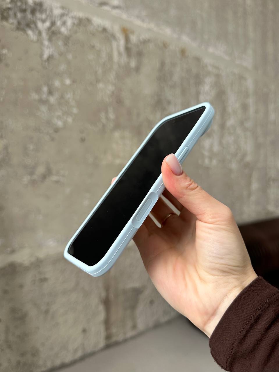 Чехол Silicone case с открытой камерой на iPhone 17 Air Sky Blue (33)