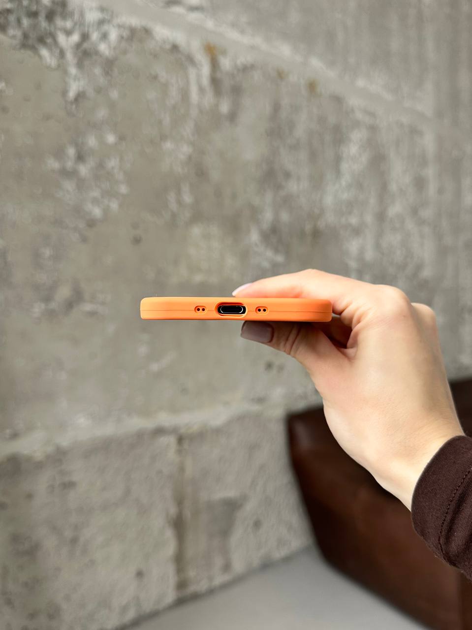 Чехол Silicone case с открытой камерой на iPhone 17 Air Papaya (40)