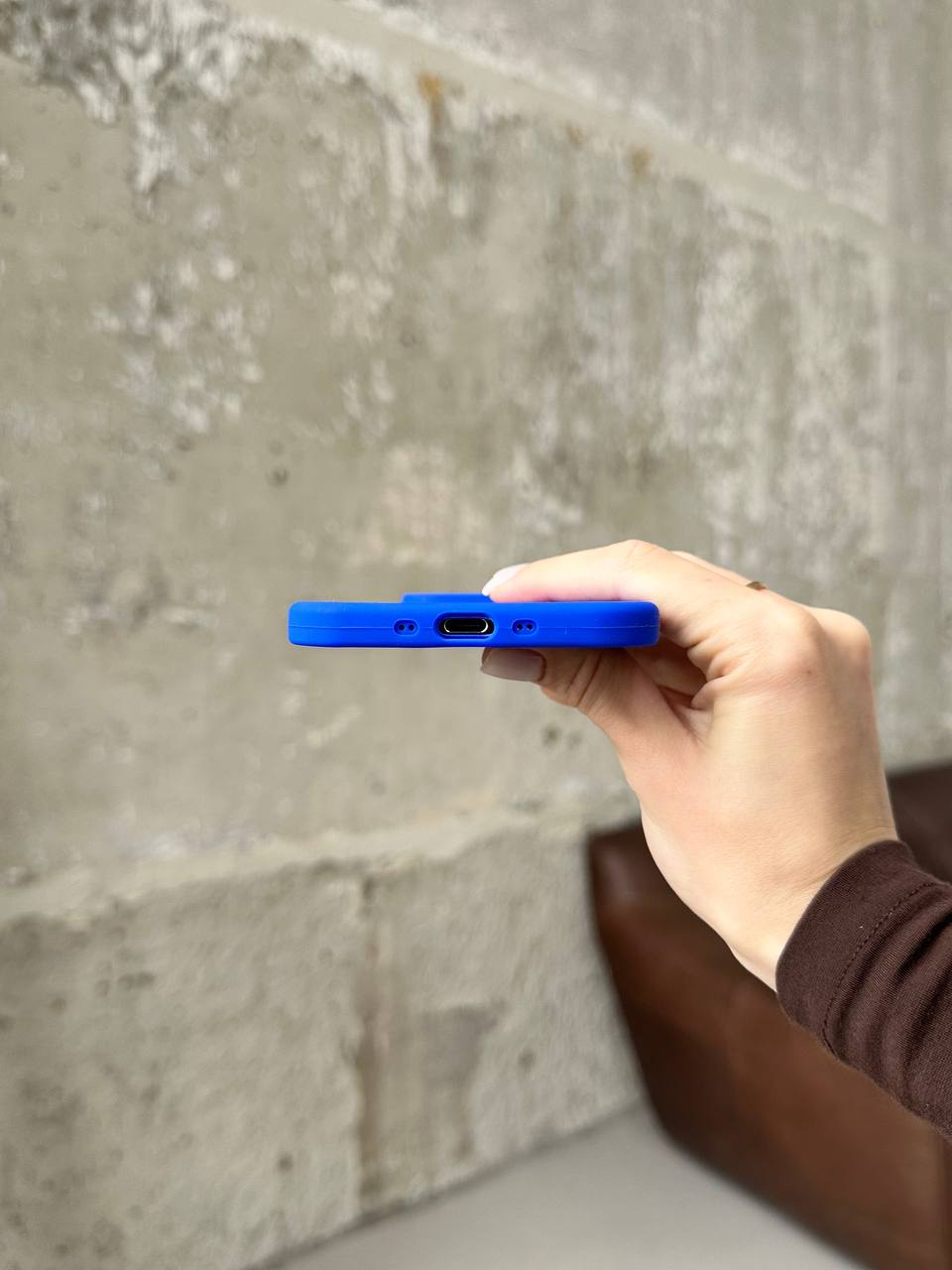Чохол Silicone case з відкритою камерою на iPhone 17 Air Electric Blue (29)