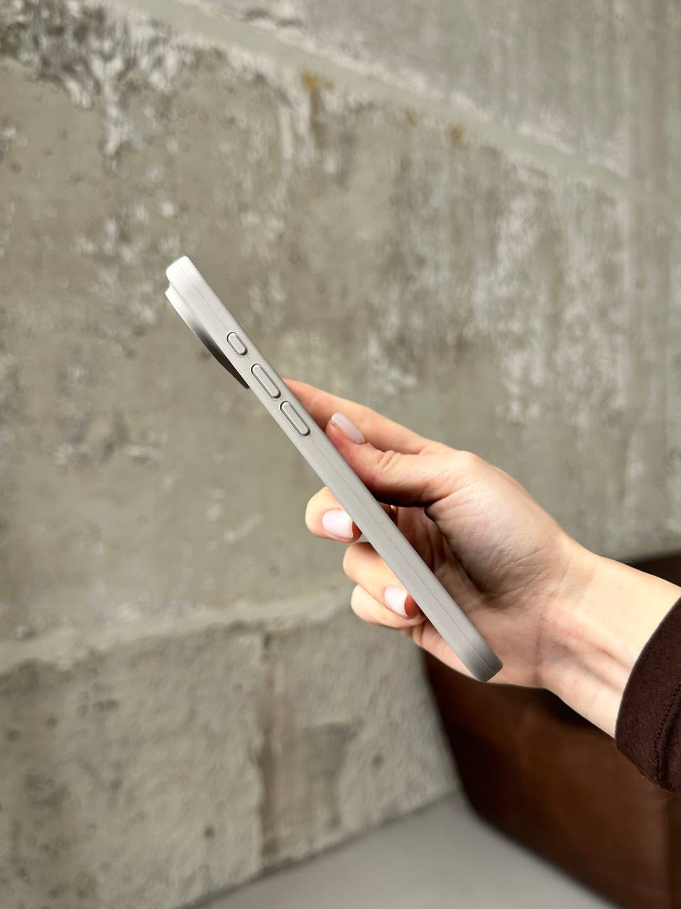 Чохол Silicone case з відкритою камерою на iPhone 17 Air Pebble (14)