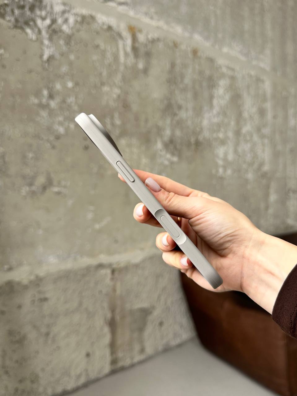 Чохол Silicone case з відкритою камерою на iPhone 17 Air Pebble (14)