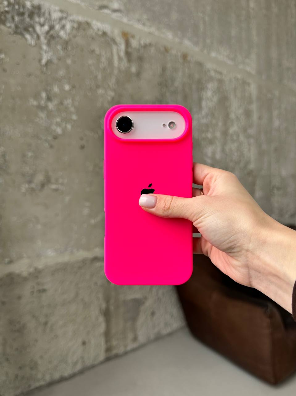 Чохол Silicone case з відкритою камерою на iPhone 17 Air Shiny Pink (35)