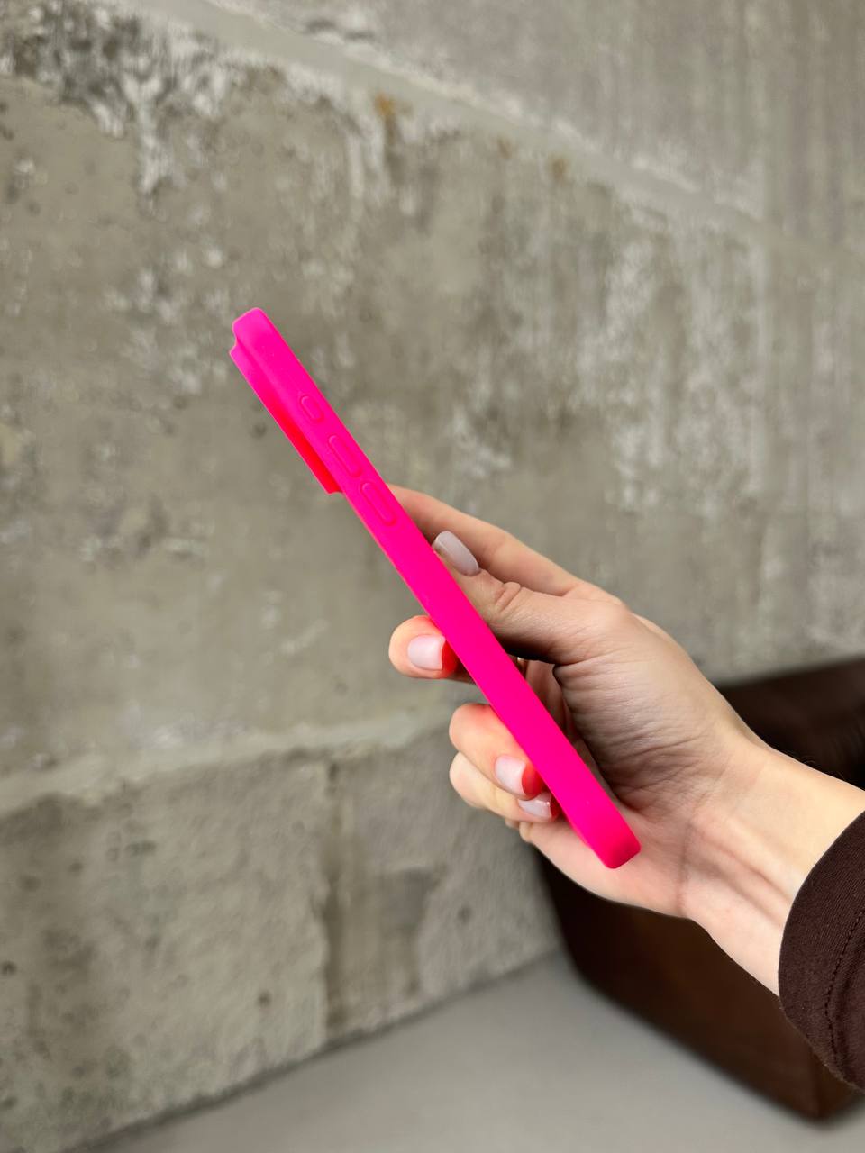Чехол Silicone case с открытой камерой на iPhone 17 Air Shiny Pink (35)