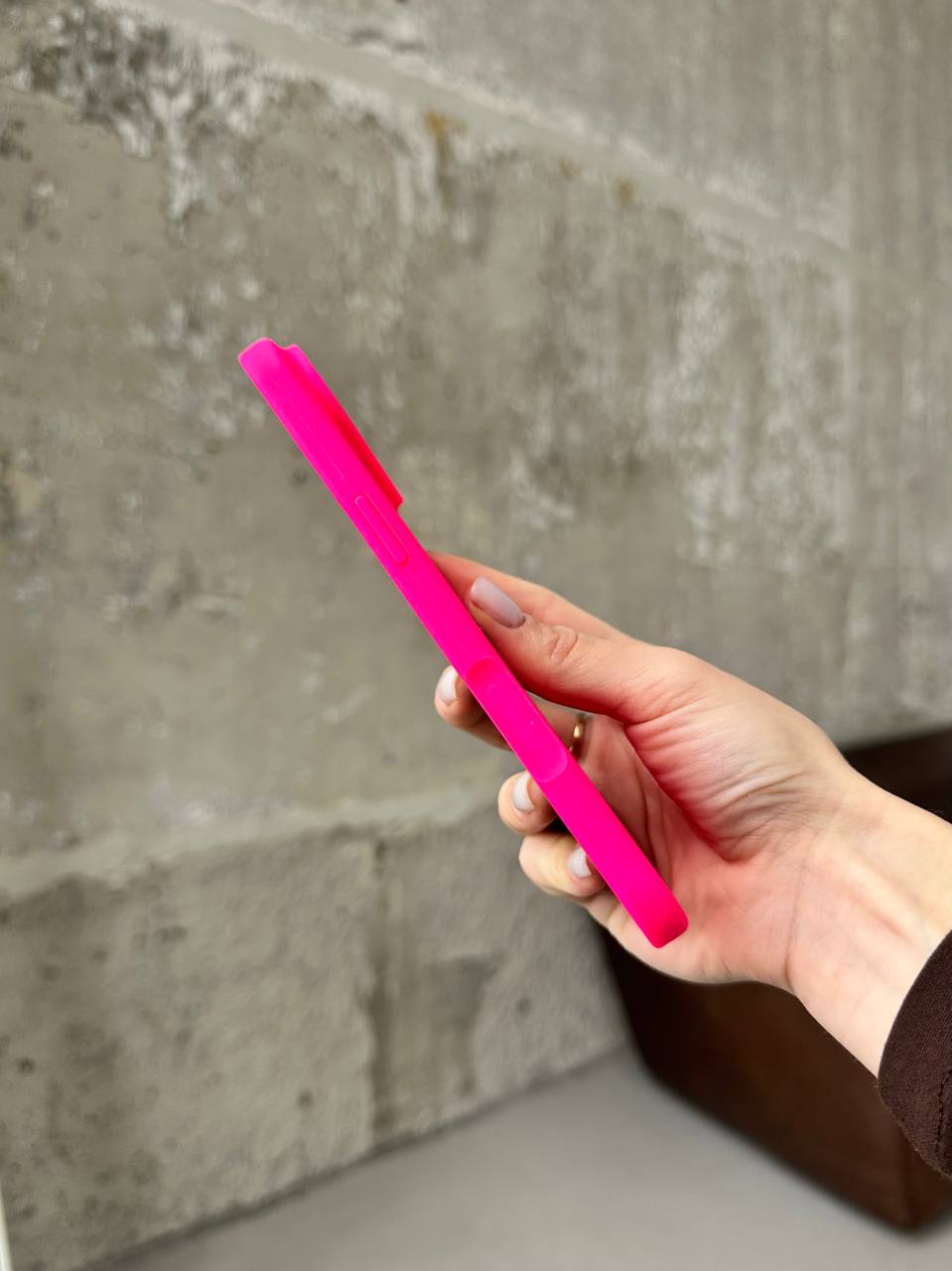 Чехол Silicone case с открытой камерой на iPhone 17 Air Shiny Pink (35)