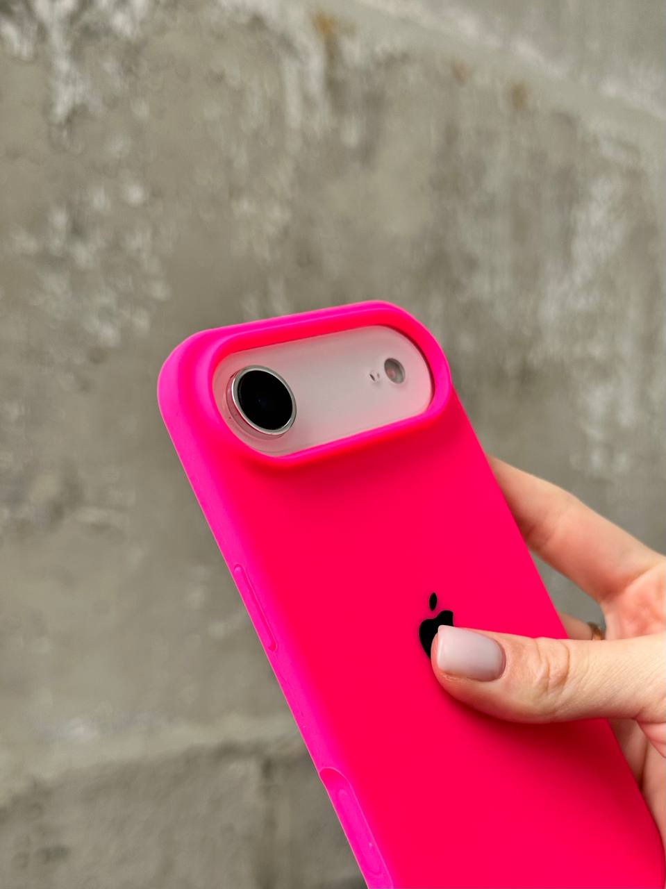 Чехол Silicone case с открытой камерой на iPhone 17 Air Shiny Pink (35)