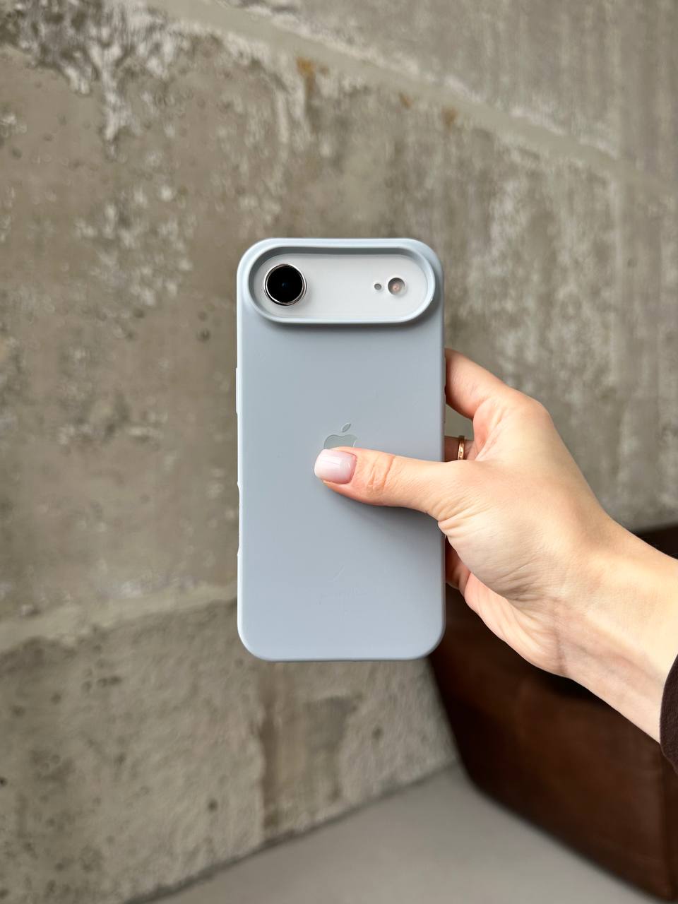 Чохол Silicone case з відкритою камерою на iPhone 17 Air Mist Blue (19)