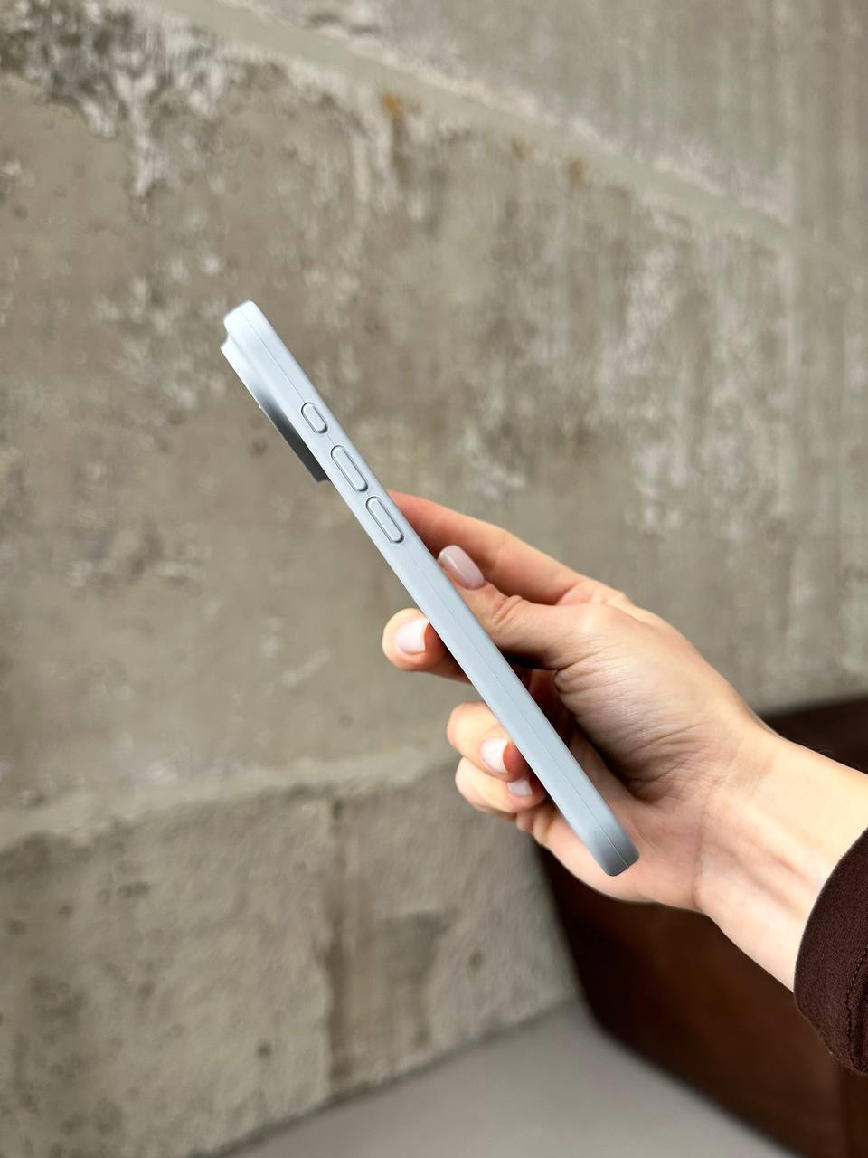 Чехол Silicone case с открытой камерой на iPhone 17 Air Mist Blue (19)