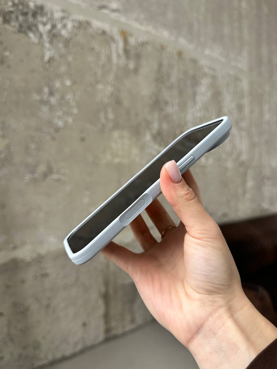 Чехол Silicone case с открытой камерой на iPhone 17 Air Mist Blue (19)