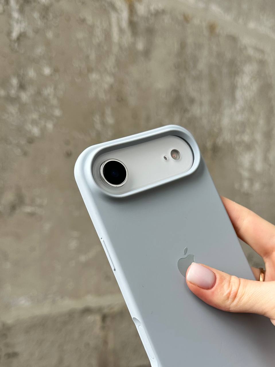Чехол Silicone case с открытой камерой на iPhone 17 Air Mist Blue (19)