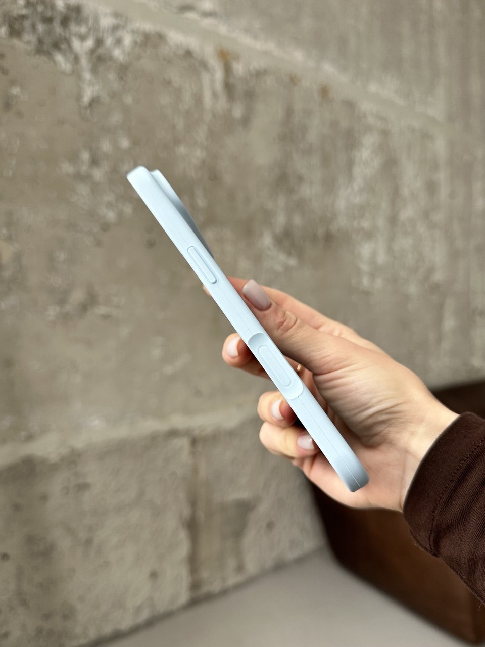 Чехол Silicone case с открытой камерой на iPhone 17 Air Sky Blue (33)
