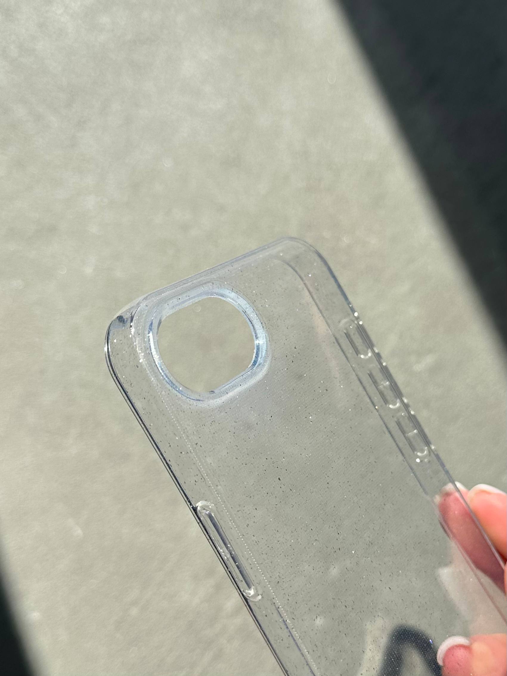 Чехол прозрачный Glitter с блестками на iPhone 16е