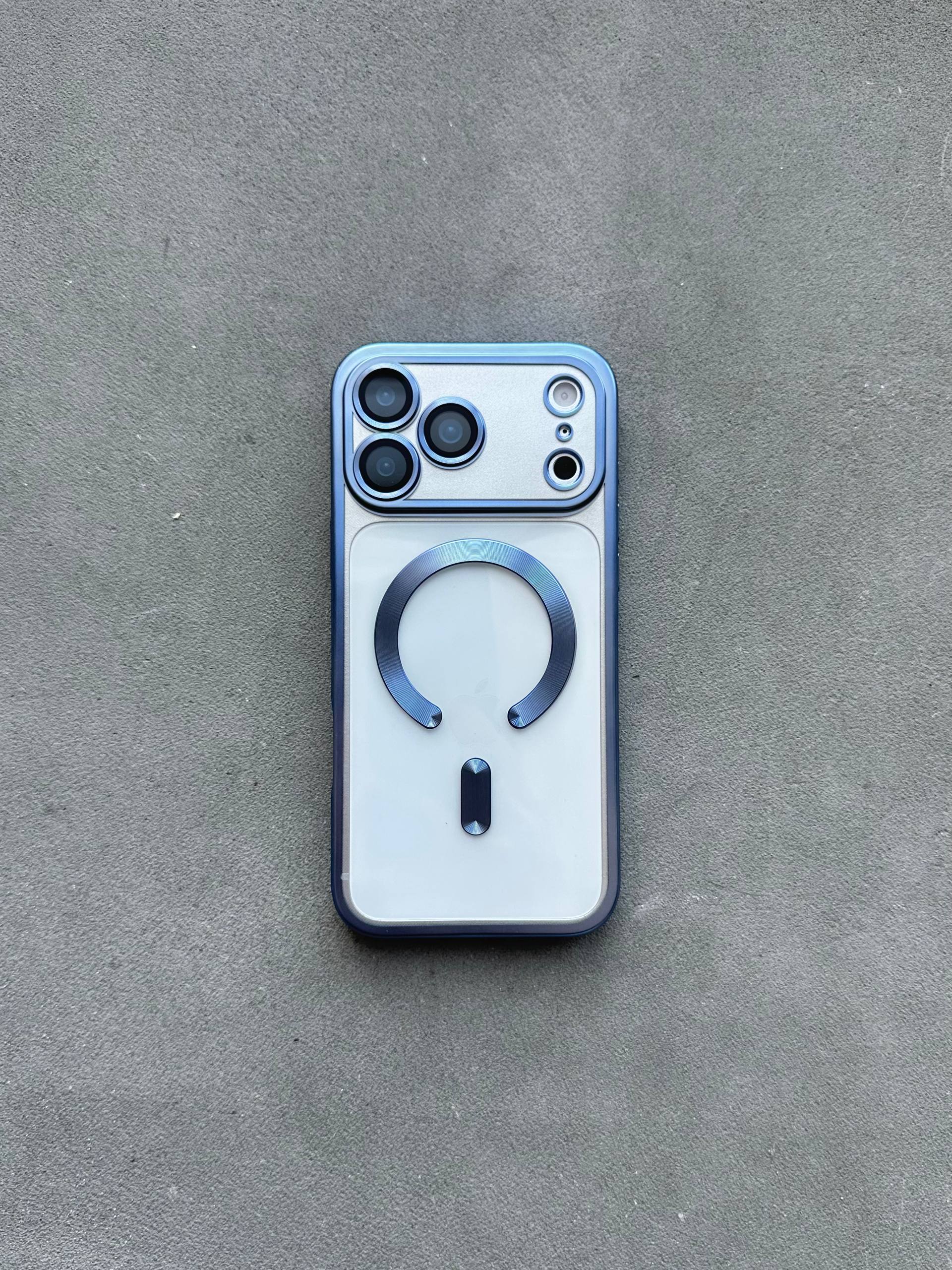 Чохол кольоровий Shining case з Magsafe на iPhone 17 Pro Blue