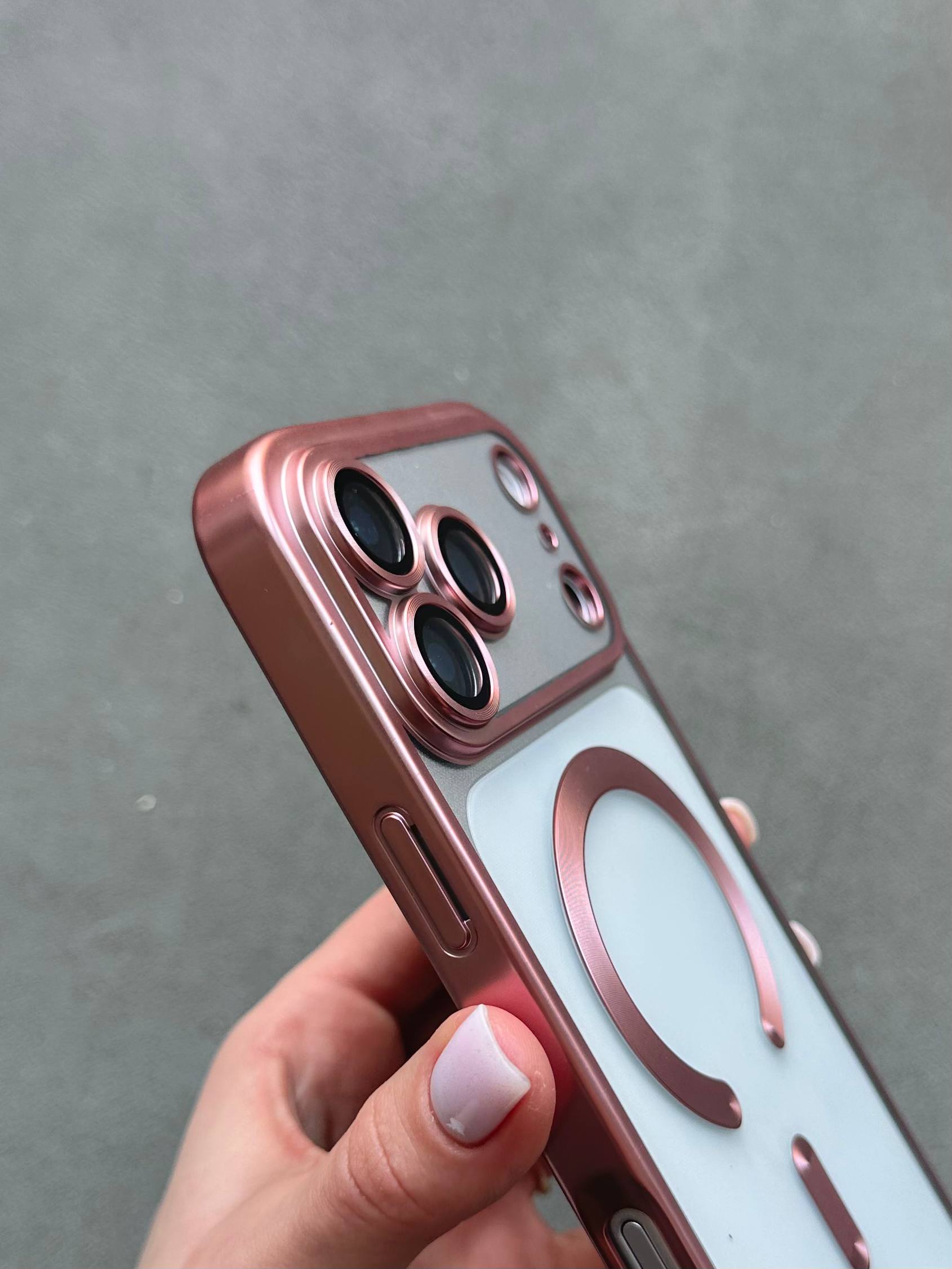 Чохол кольоровий Shining case з Magsafe на iPhone 17 Pro Max Pink