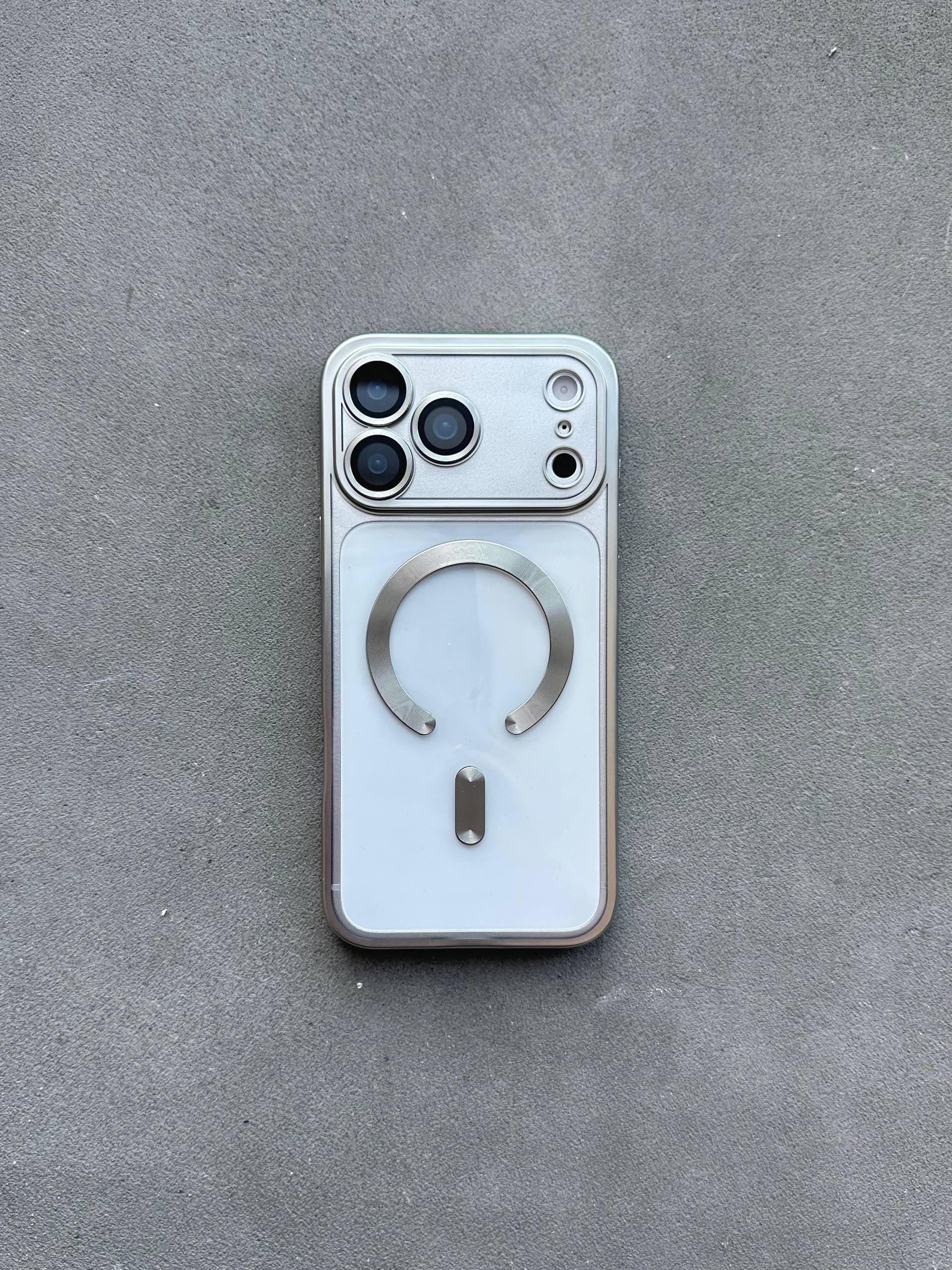 Чохол кольоровий Shining case з Magsafe на iPhone 17 Pro Max Silver