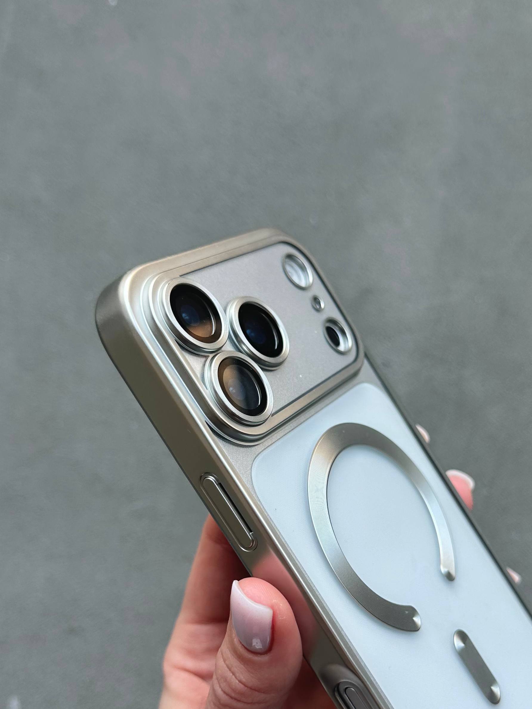Чохол кольоровий Shining case з Magsafe на iPhone 17 Pro Max Silver