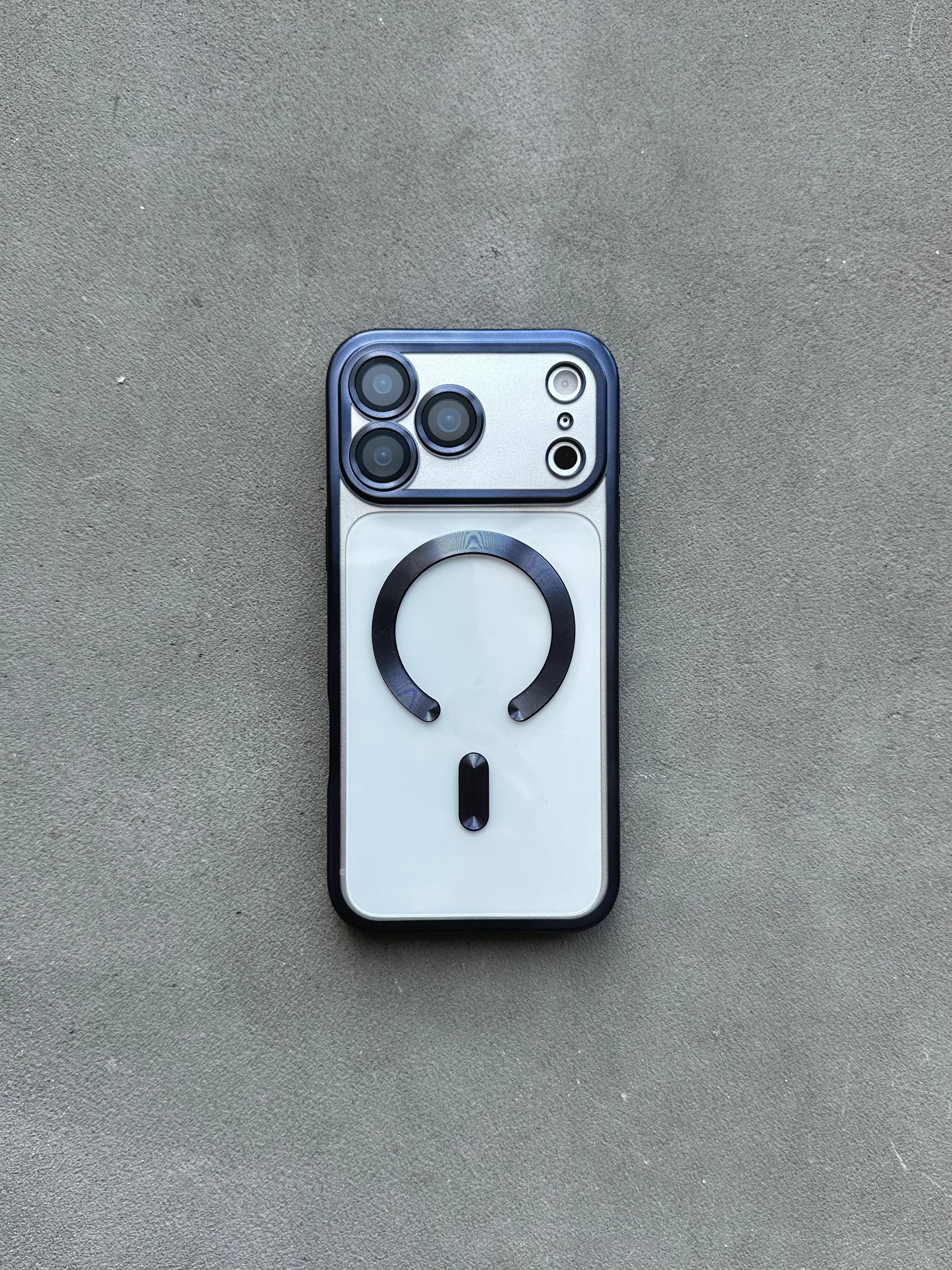 Чехол цветной Shining case с Magsafe на iPhone 17 Pro Dark Blue