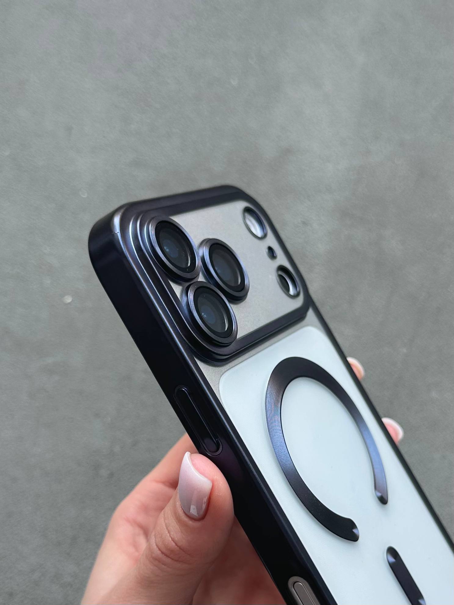 Чохол кольоровий Shining case з Magsafe на iPhone 17 Pro Max Dark Blue