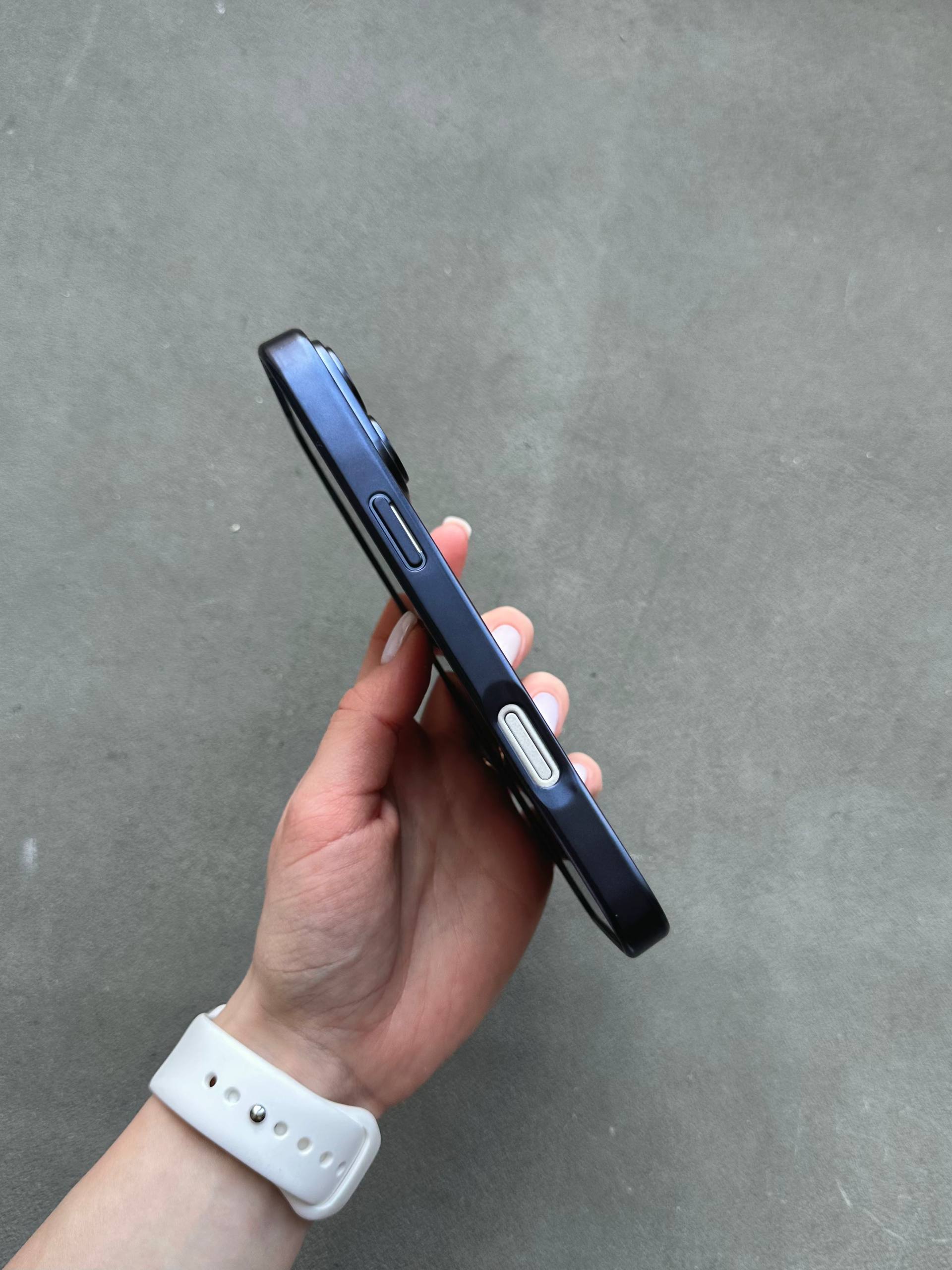 Чохол кольоровий Shining case з Magsafe на iPhone 17 Pro Max Dark Blue